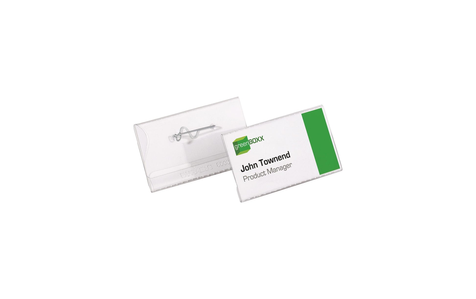 Durable Namensschild – 60 × 30 mm, transparent, Kunststoff, 100er-Pack