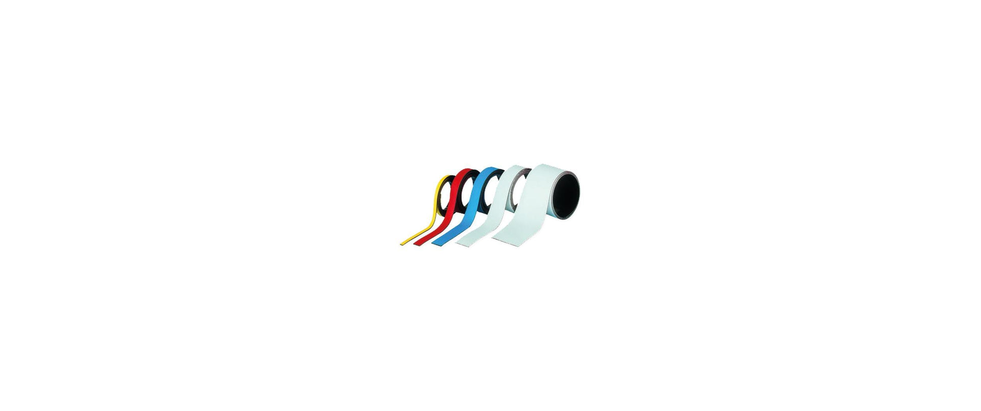 Magnetoplan Magnetband – magnetisch, PVC-beschichtet, trocken abwischbar – weiss – 20 mm × 1 m
