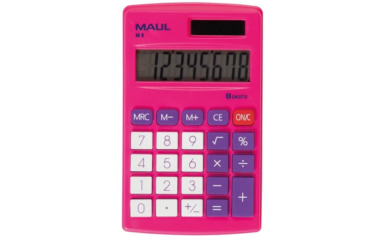 Maul Taschenrechner M8 – 8-stellig – Solar/Batterie – Pink