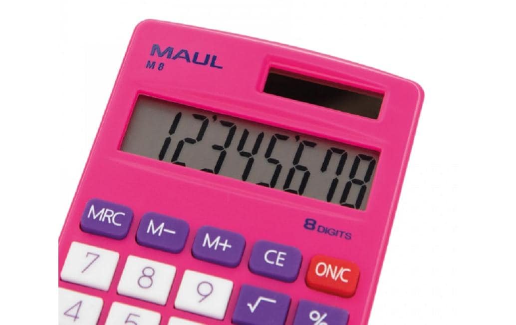 Maul Taschenrechner M8 – 8-stellig – Solar/Batterie – Pink