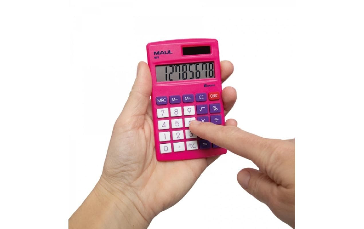 Maul Taschenrechner M8 – 8-stellig – Solar/Batterie – Pink