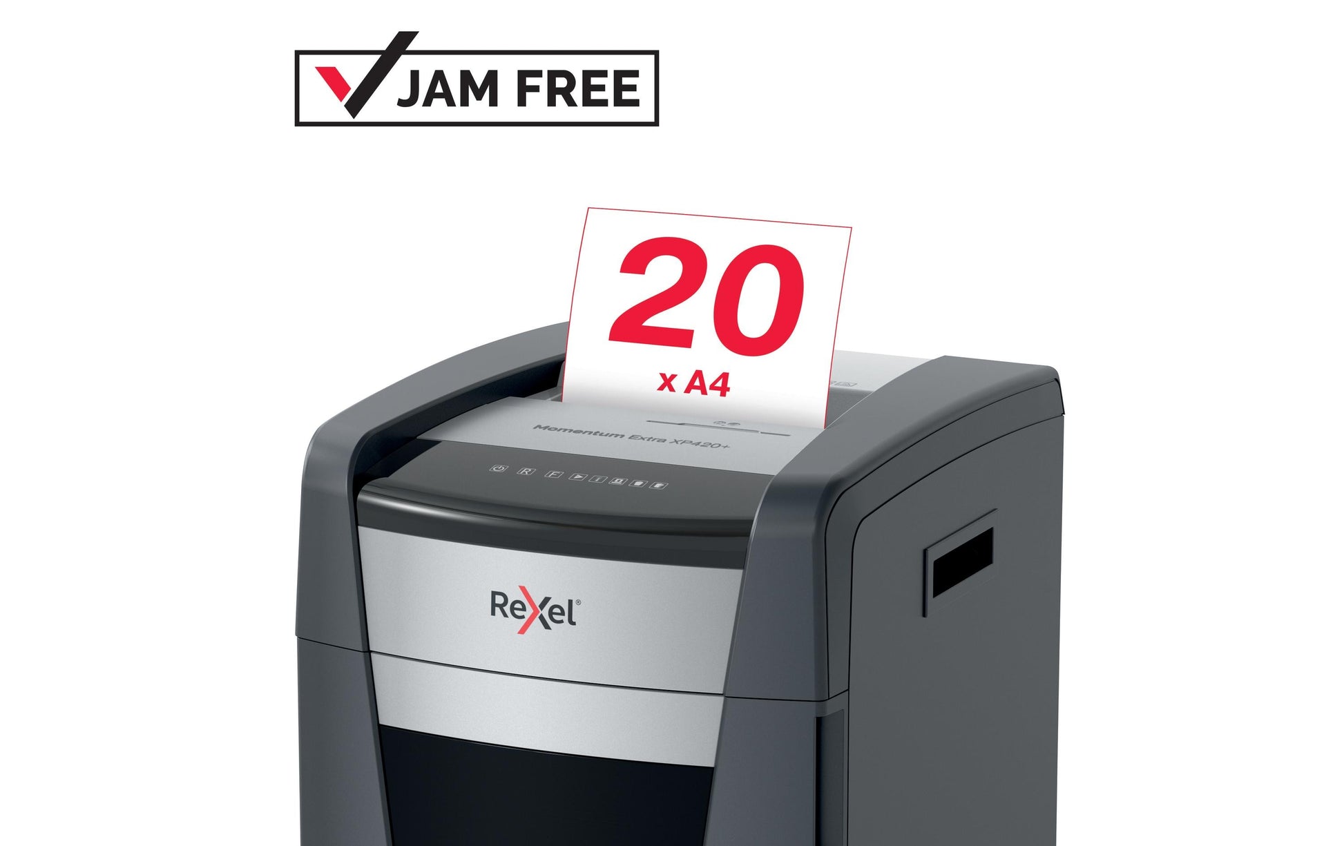 Rexel Momentum Extra XP420+ – Aktenvernichter, DIN P-4, Partikelschnitt 4 × 35 mm, 20 Blatt, 60 l, A4