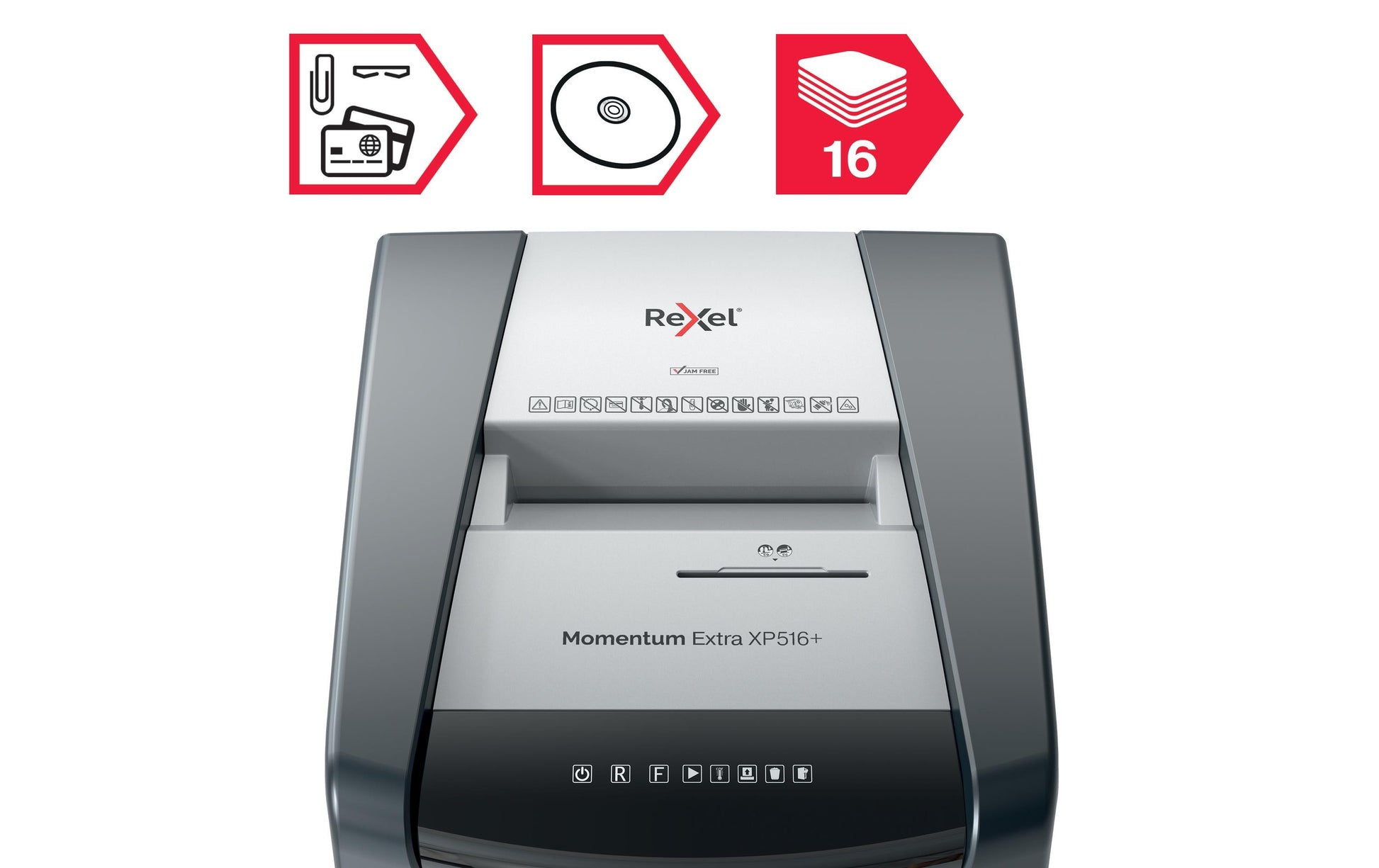 Rexel Momentum Extra XP516+ – Aktenvernichter, DIN P-5, Mikroschnitt 2 × 15 mm, 16 Blatt, 85 l, A4