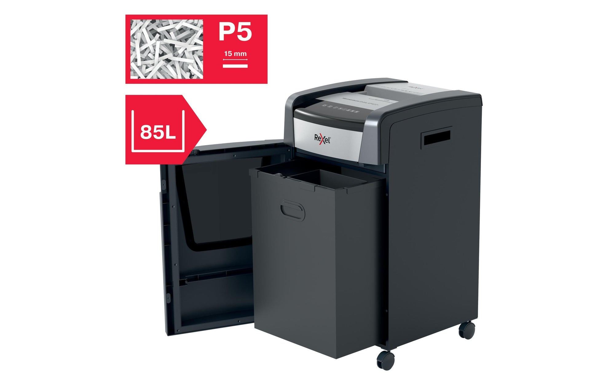Rexel Momentum Extra XP516+ – Aktenvernichter, DIN P-5, Mikroschnitt 2 × 15 mm, 16 Blatt, 85 l, A4