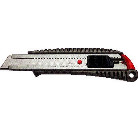 NT Cutter L-500GRP – Abbrechmesser 18 mm, Aluminium-Druckguss, Schraubarretierung, Auto-Lock, grau, 1 Stk.
