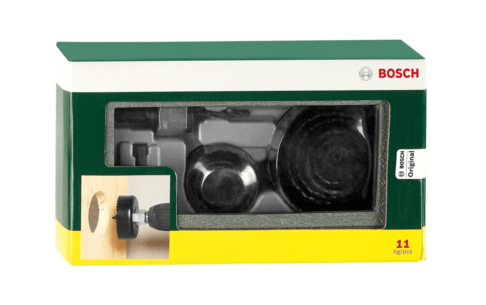 Bosch Bohrkronensatz 22/25/29/35/38/44/51/68 mm 1/4" Vierkant – für Holz – 11-tlg. – mit Tragetasche