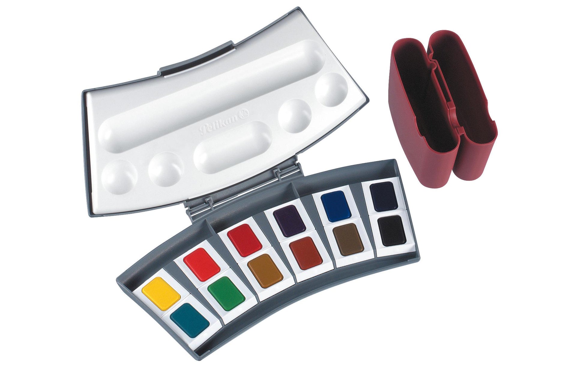 Pelikan Aquarell-Malkasten – Mehrfarbig, lichtbeständig – 12 Farben – Palette – für Papier