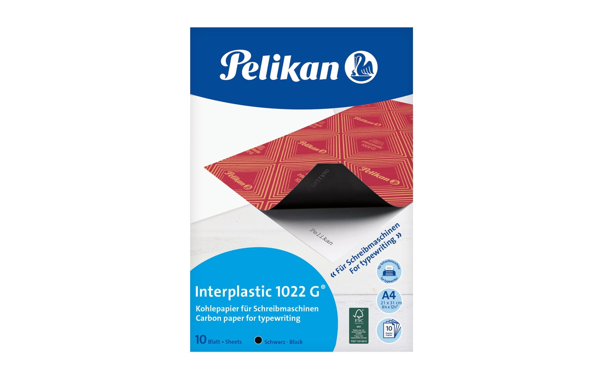 Pelikan Interplastik Kohlepapier Schwarz – A4, 10 Blatt