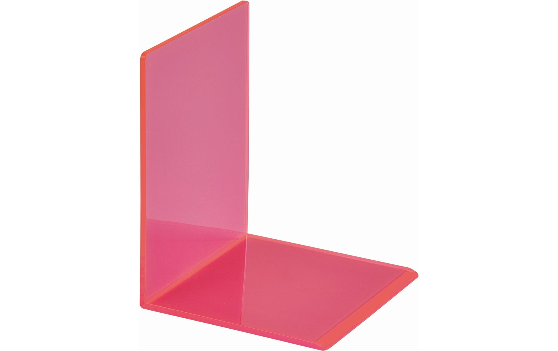 MAUL Buchstützen – pink transparent – 100 × 130 mm – Acryl, 2 Stück