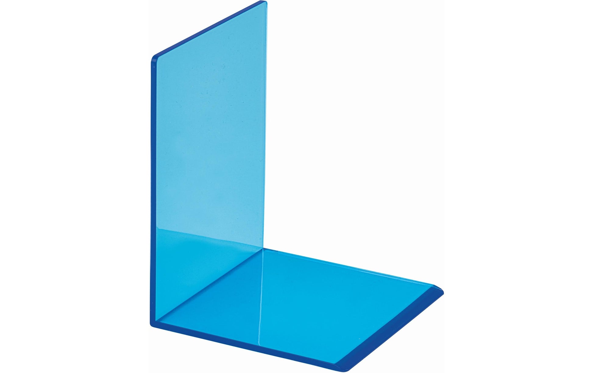 MAUL Buchstützen – blau transparent – 100 × 130 mm – Kunststoff, 2 Stück