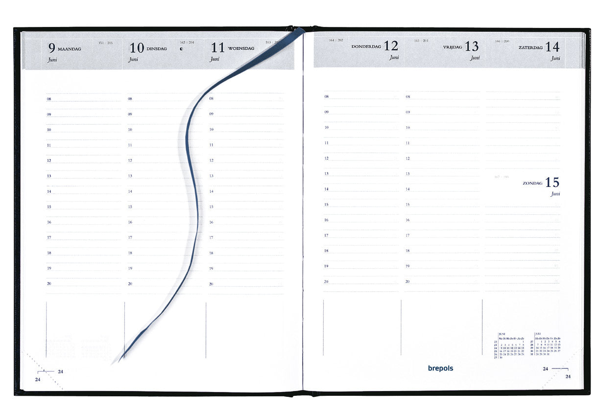 Brepols Timing Lima 2026 – Agenda 1W/2S, Schwarz, 17 x 22 cm
