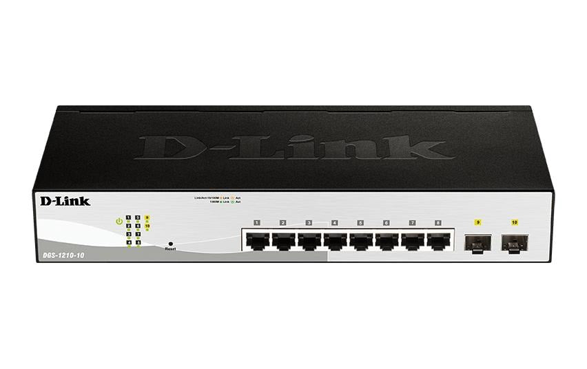 D-Link DGS-1210-10 – Managed Switch – 8×GbE, 2×SFP, L2, 1U, 19" Rack
