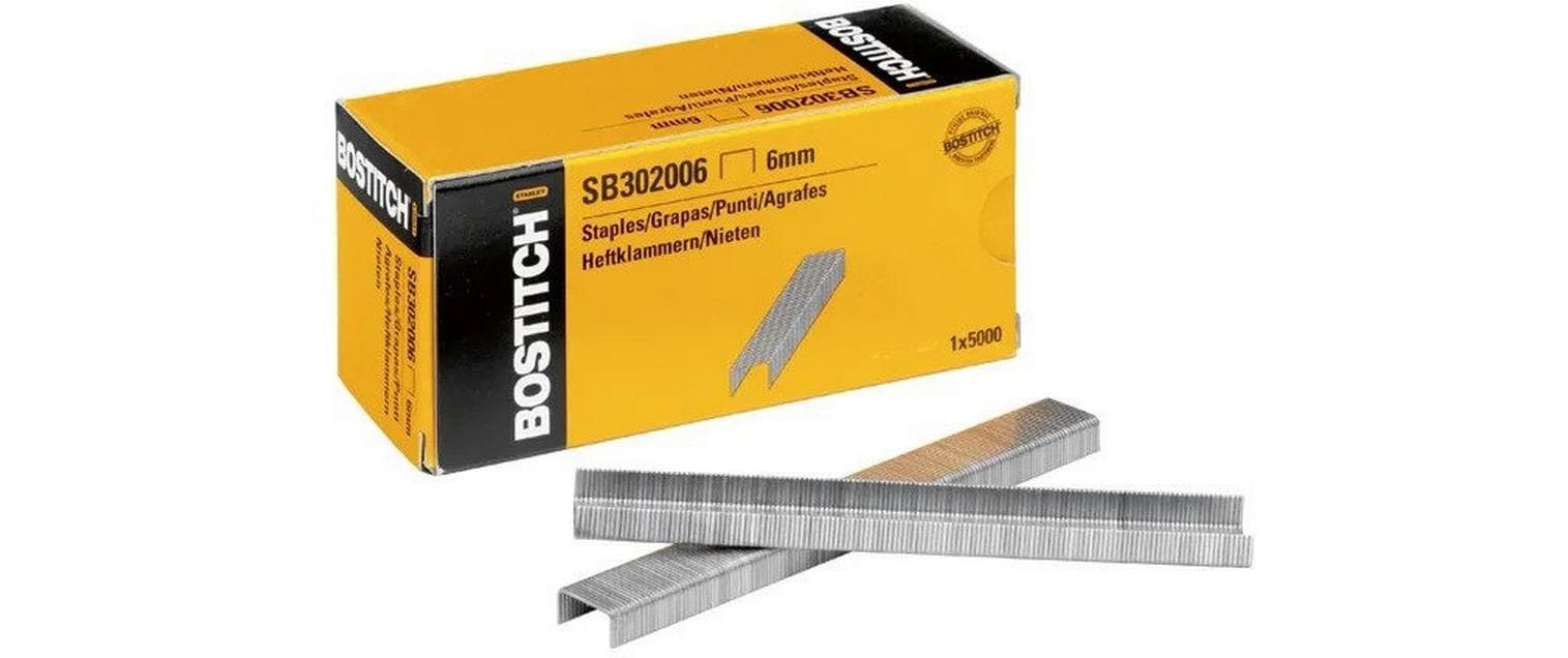 Bostitch Heftklammern – für Bostitch TG-A, TG-A KIT, T3020 – 6 mm – Metall, silber – 5000 Stk.