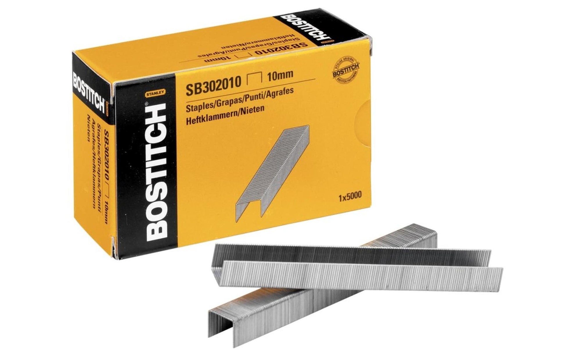 Bostitch Heftklammernkassette – für Bostitch TG-A, TG-A KIT, T3020 – 10 mm, 40 Blatt – silber – 5000 Stk.