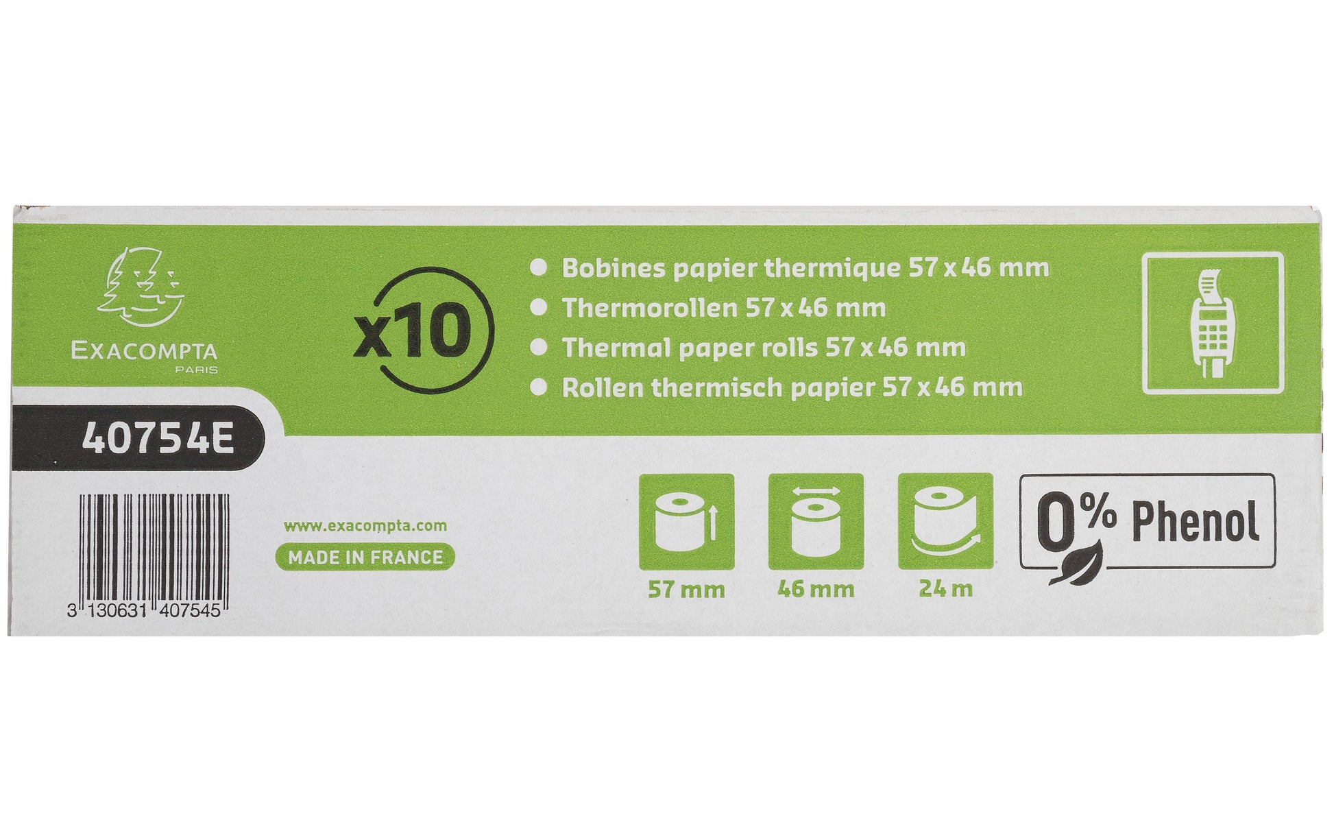 Exacompta Thermorolle – 46 mm × 24 m, BPA-frei, phenolfrei – 30 Stk.