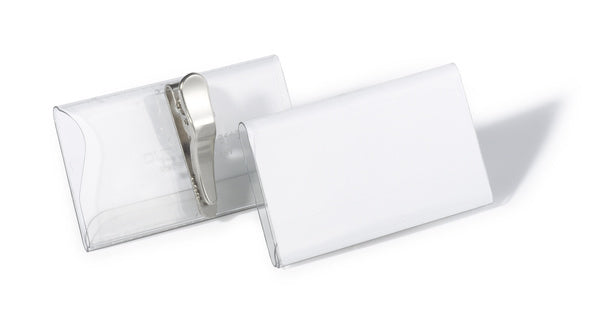 Durable Namensschild – 75 × 40 mm, transparent, Kunststoff, 25er-Pack
