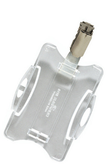 Durable Ausweishalter – 85 × 54 mm, Kunststoff, transparent, mit Clip – 25 Stück