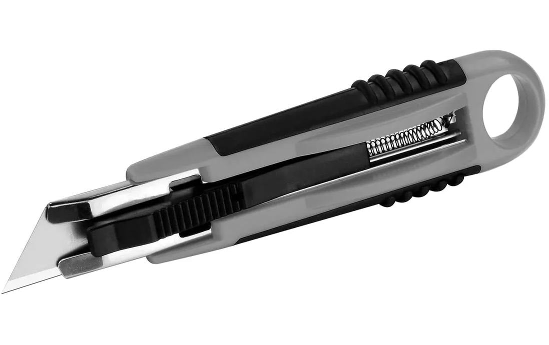 Westcott Professional – Abbrechmesser 18 mm, automatisch einziehbar, Softgrip-Griff, grau/schwarz