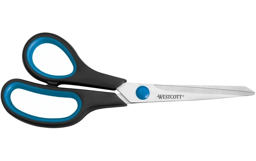 Westcott Universalschere – 20,1 cm, Stahl, für Rechts- und Linkshänder, spitz, Softgrip, Kunststoff, schwarz