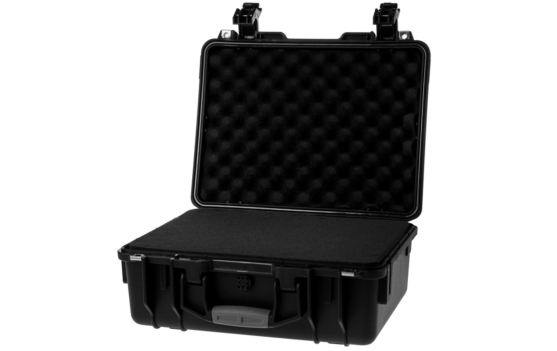 Struct D4218 Schutzkoffer 18,8 l – mit Schaumstoffeinlage, wasserfest, schwarz, B 430 × H 188 × T 345 mm