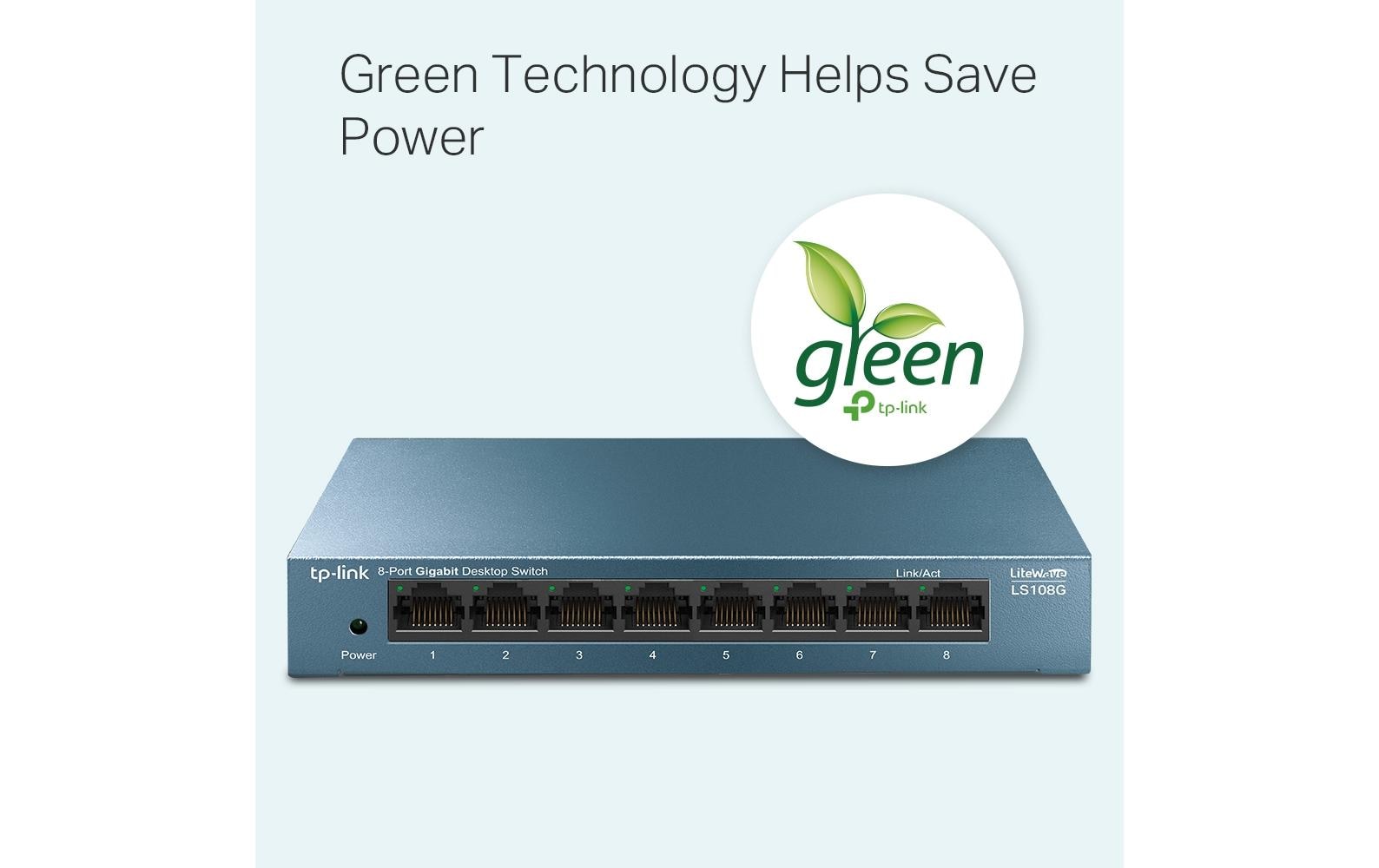 TP-Link LS108G – Switch – 8×GbE, Blau
