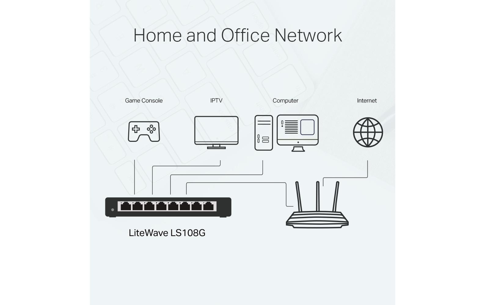 TP-Link LS108G – Switch – 8×GbE, Blau