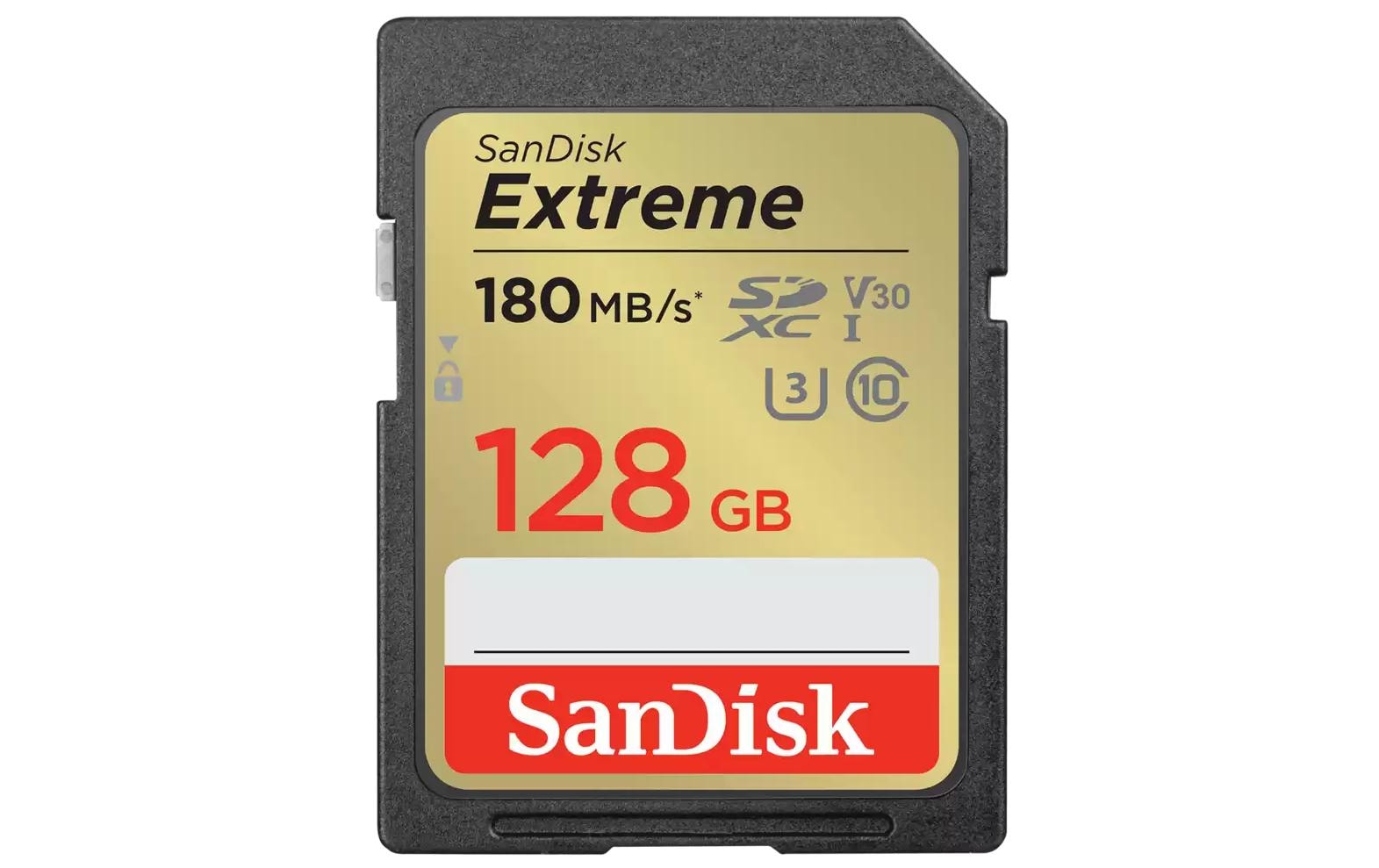SanDisk Extreme SDXC Speichergerät – 128 GB, UHS-I, 180 MB/s Lesen