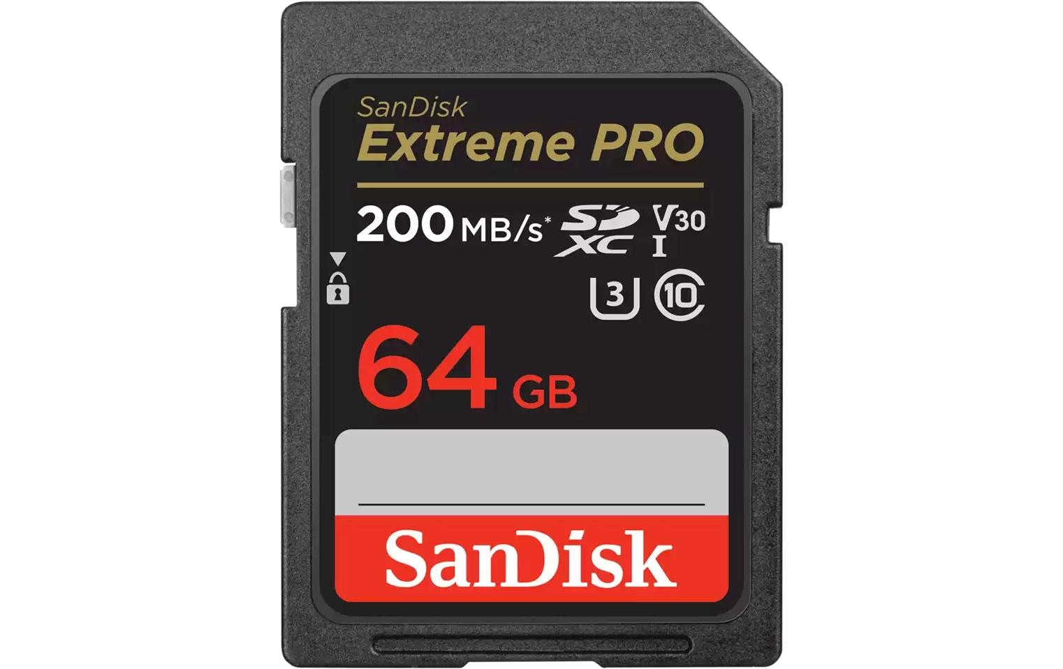 SanDisk Extreme Pro Speichergerät – 64 GB, SDXC UHS-I, 200/90 MB/s (lesen/schreiben; Klasse 10)