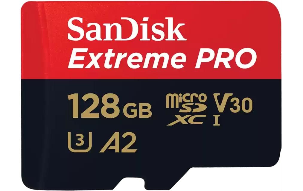 SanDisk Extreme PRO MicroSDXC – 128 GB, UHS‑I, A2