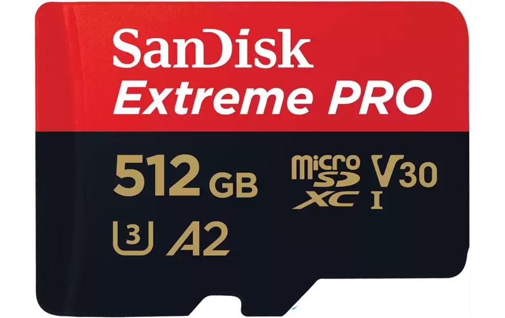 SanDisk Extreme Pro microSDXC Speichergerät – 512 GB, A2, mit SD-Adapter