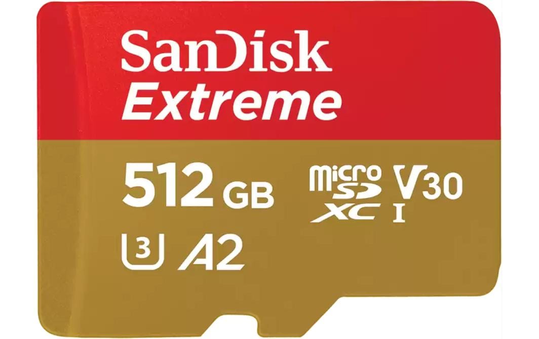 SanDisk Extreme – 512 GB, microSDXC, 190/130 MB/s A2 C10 mit SD-Adapter
