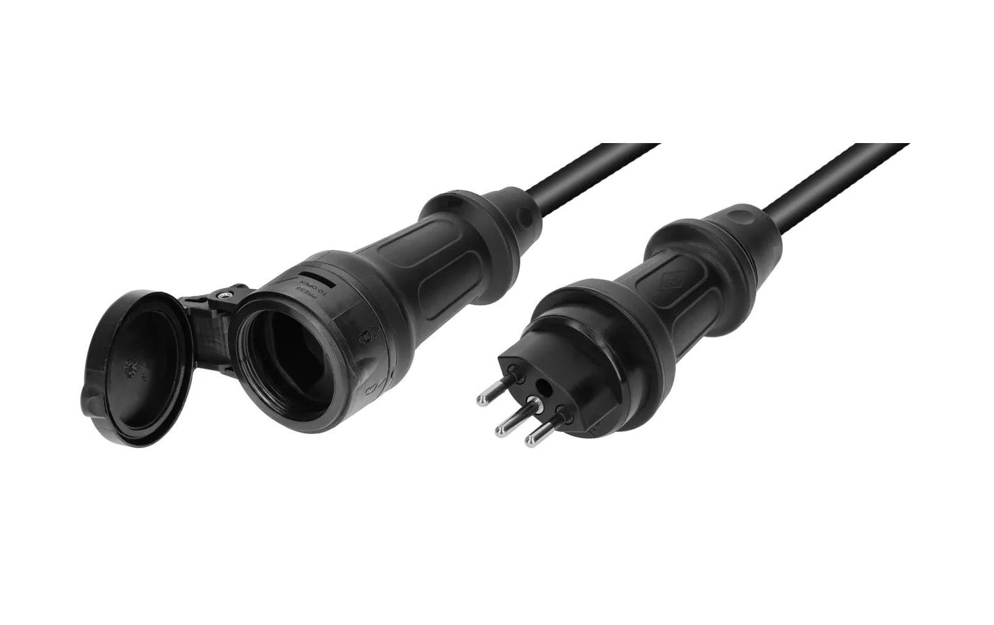 Max Hauri AG Max Hauri Verlängerungskabel – T13–T13, 10 m, IP55, aussen, 3×1,5 mm², schwarz/blau