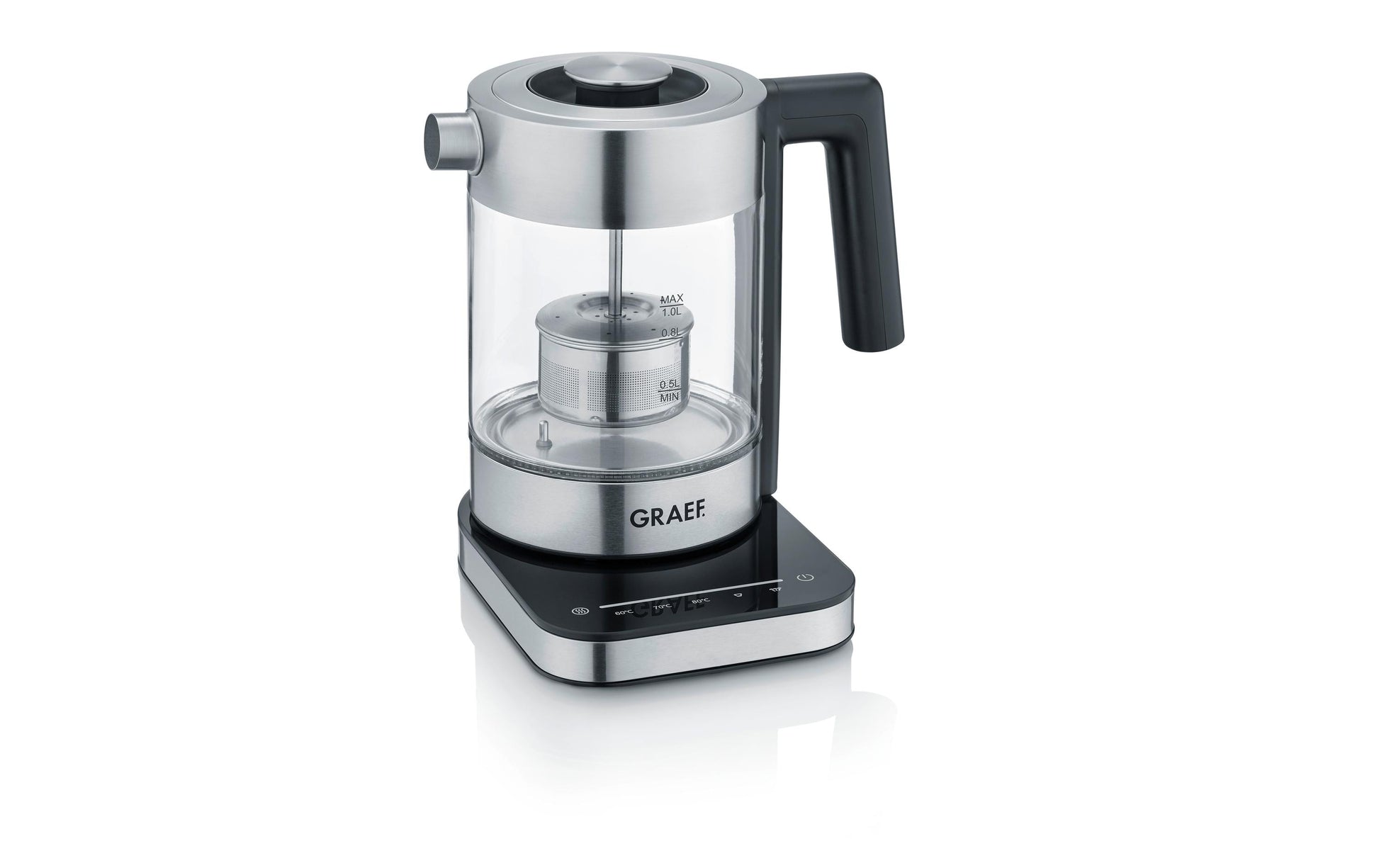 Graef Wasserkocher – 1 l, Warmhaltefunktion, Glas, WK350