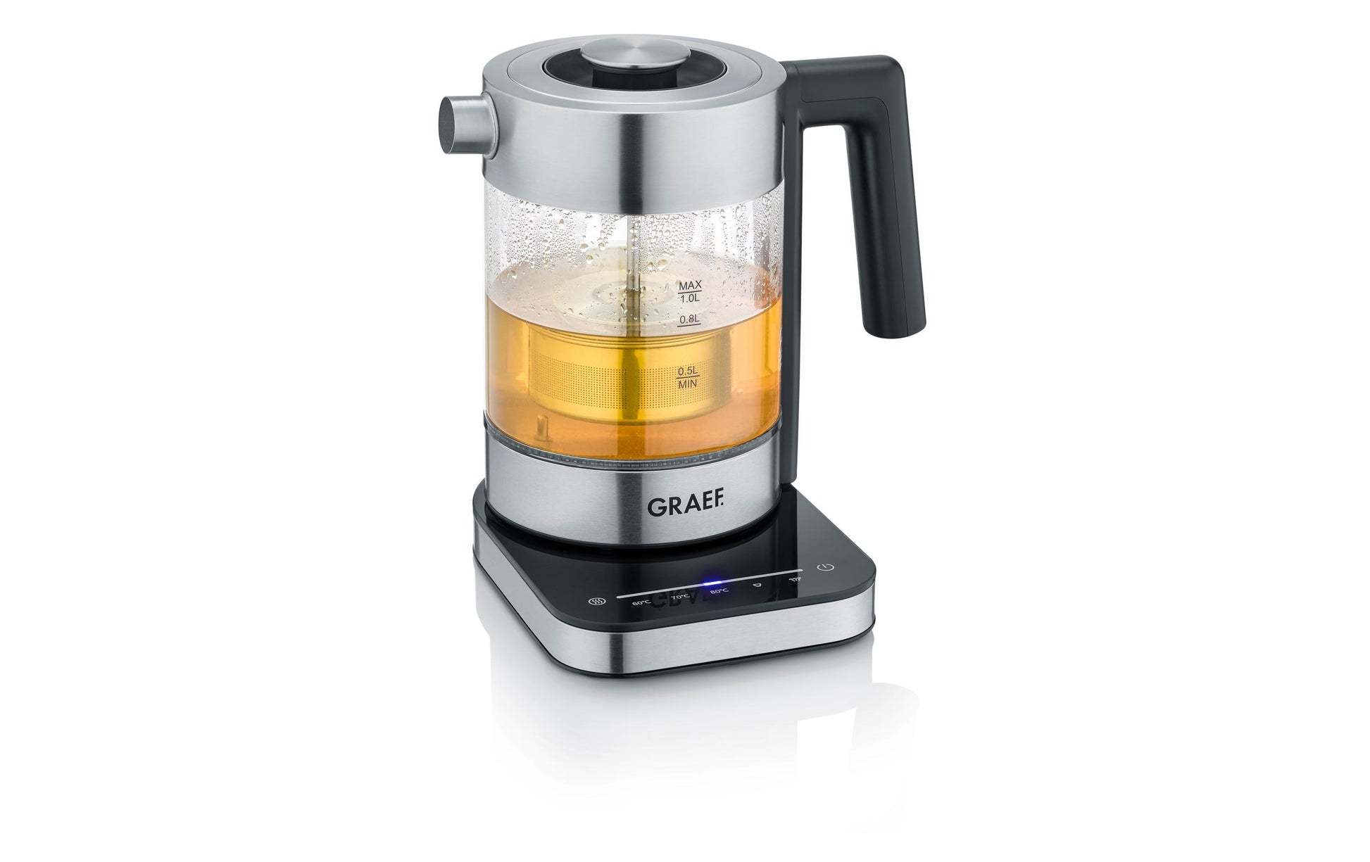 Graef Wasserkocher – 1 l, Warmhaltefunktion, Glas, WK350
