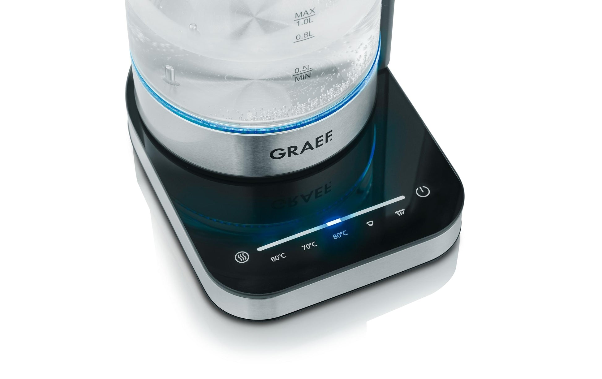 Graef Wasserkocher – 1 l, Warmhaltefunktion, Glas, WK350