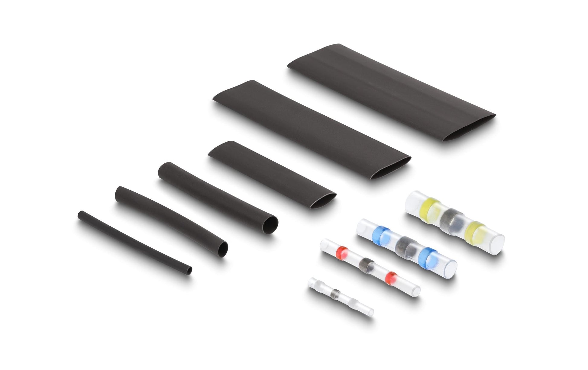 DeLOCK Schrumpfschlauch-Set, 308-teilig, Ø 2 mm, 8 cm – Schwarz/Mehrfarbig