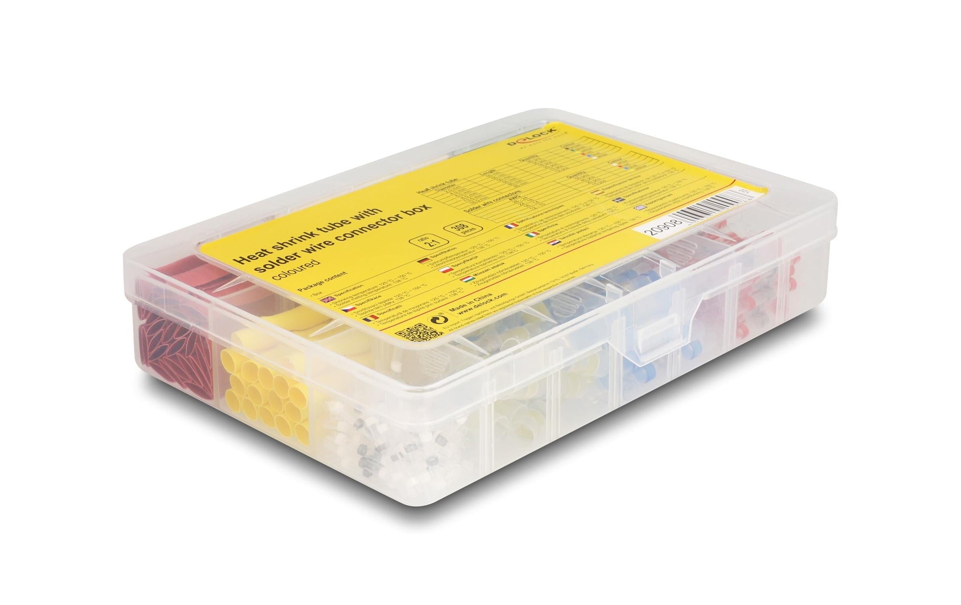 DeLOCK Schrumpfschlauch-Set, 308 Stk., Ø 8 mm, 5 cm – mehrfarbig