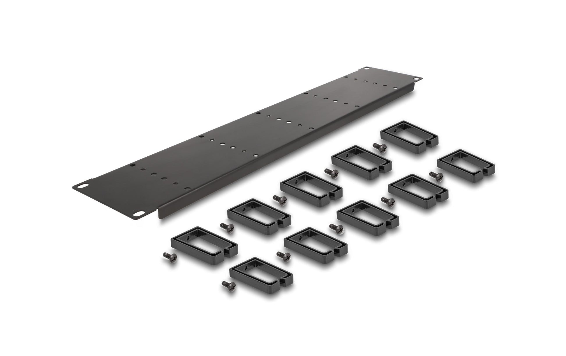 DeLOCK 19" Rangierpanel, 2U, 10 Kunststoffbügel, Metall/Kunststoff – Schwarz
