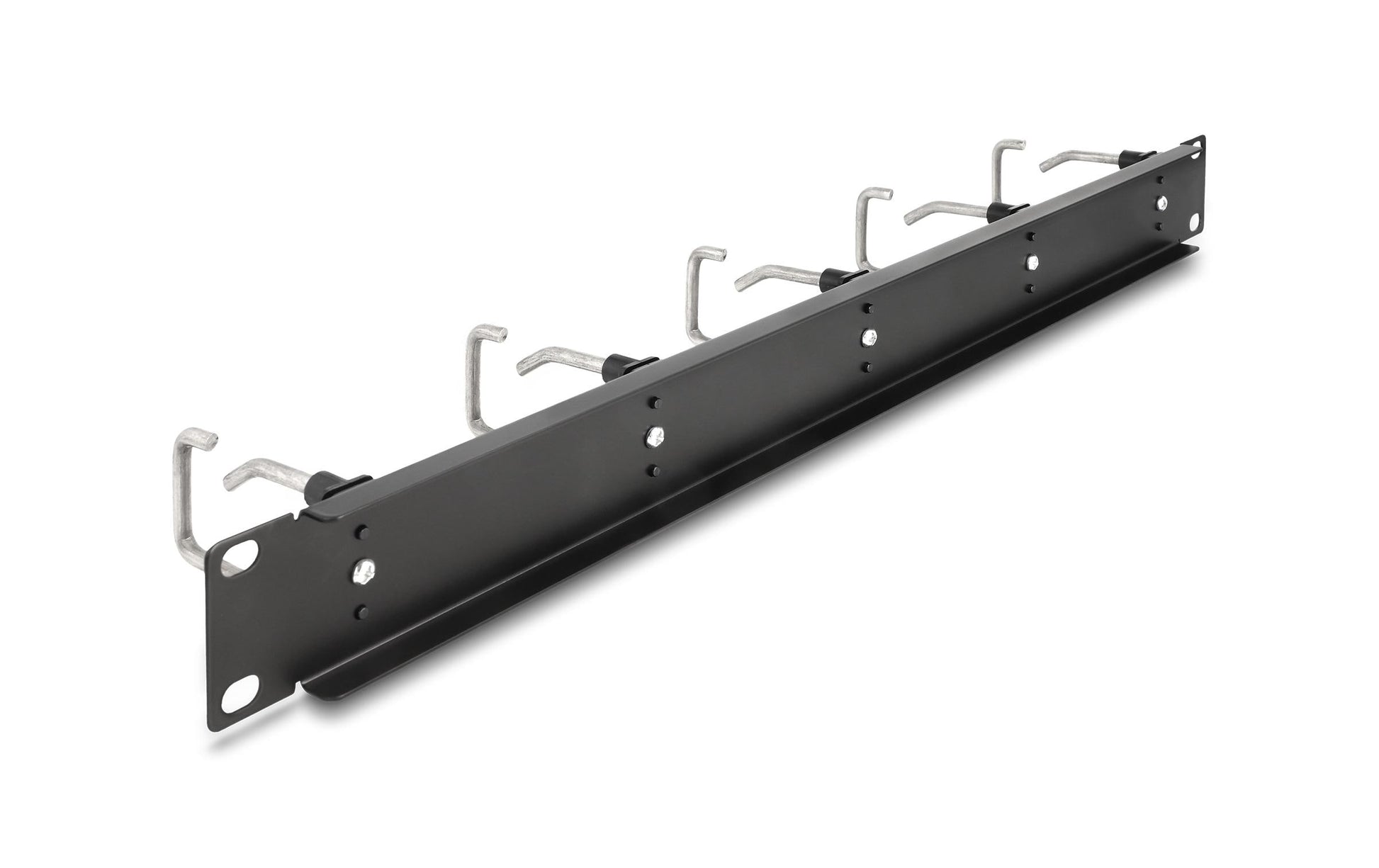 DeLOCK Kabelmanagement Rangierpanel – für 19" Rack – 5 Metallbügel, 1 HE – Metall – schwarz – 81 × 44 × 482 mm