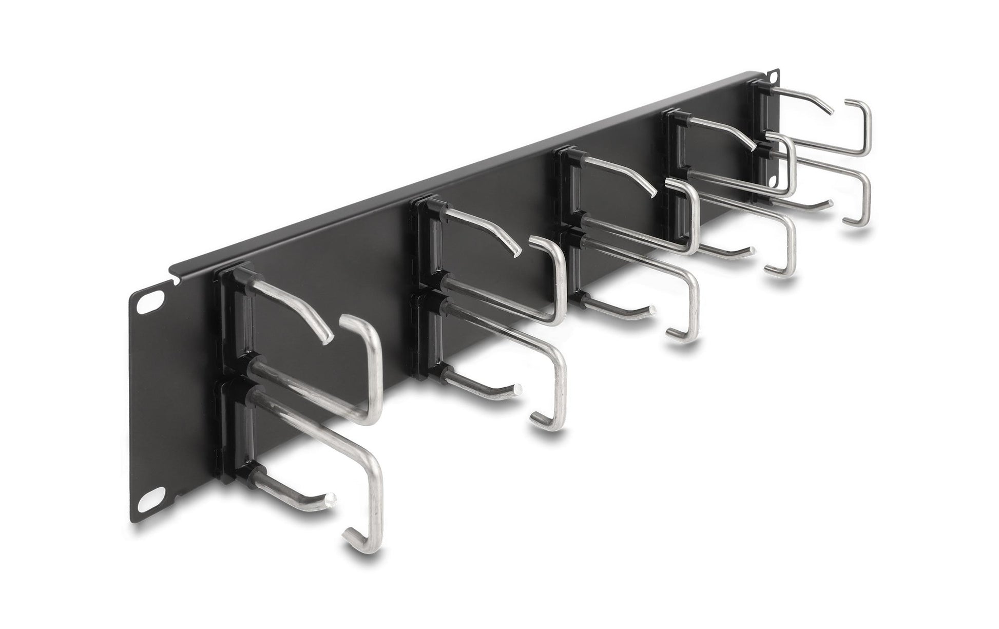 DeLOCK Kabelmanagementtafel – 88×81 mm, L 482 mm – Metall – Schwarz – für 19" Rack