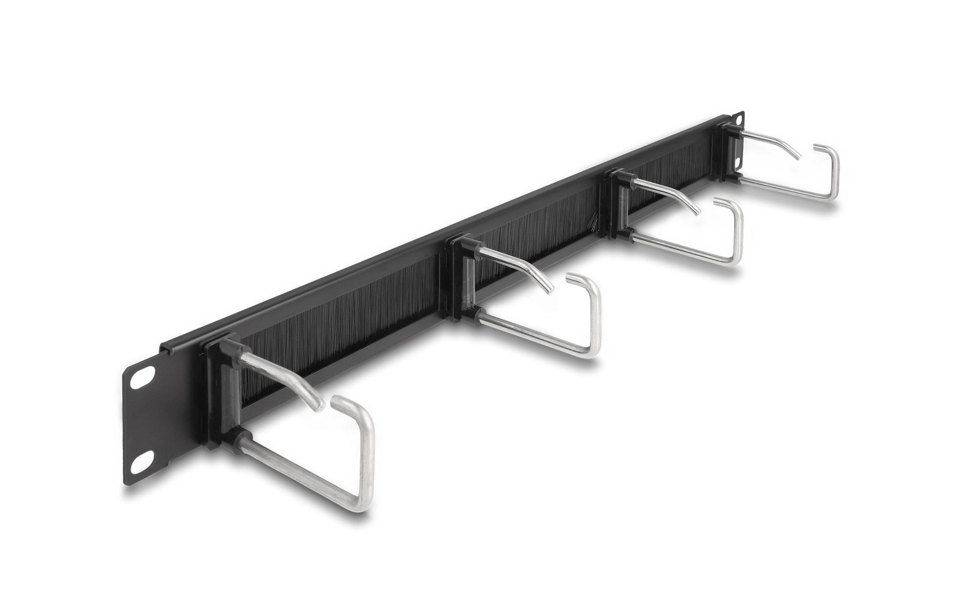 DeLOCK 19" Rangierpanel, 1U, 4 Metallbügel, 482×81×44 mm – schwarz