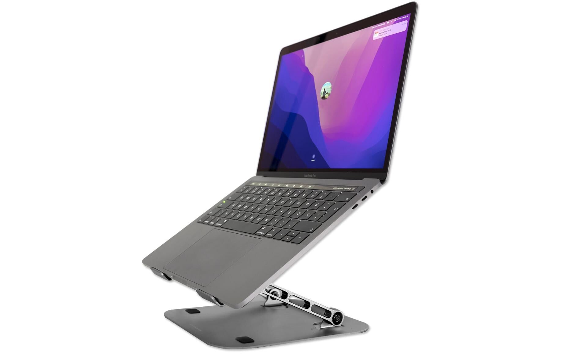 4smarts Laptop-Ständer – für Notebooks & Tablets, höhenverstellbar, faltbar – Dunkelgrau
