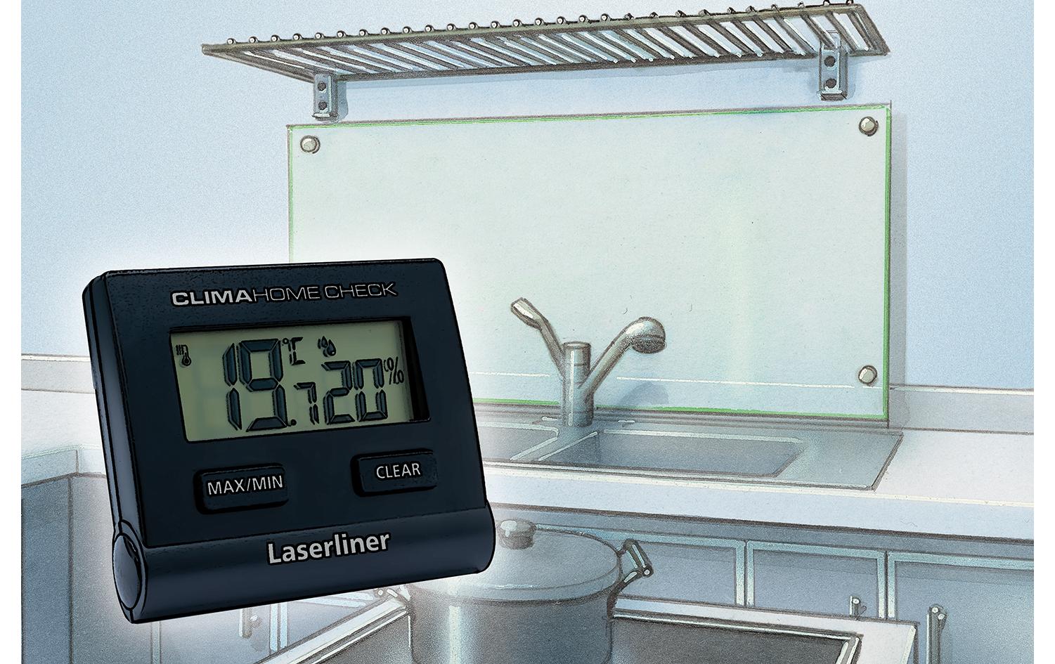 Laserliner ClimaHome-Check Thermo-Hygrometer (Handgerät) – −9,9–60 °C, 20–95 %, Innen