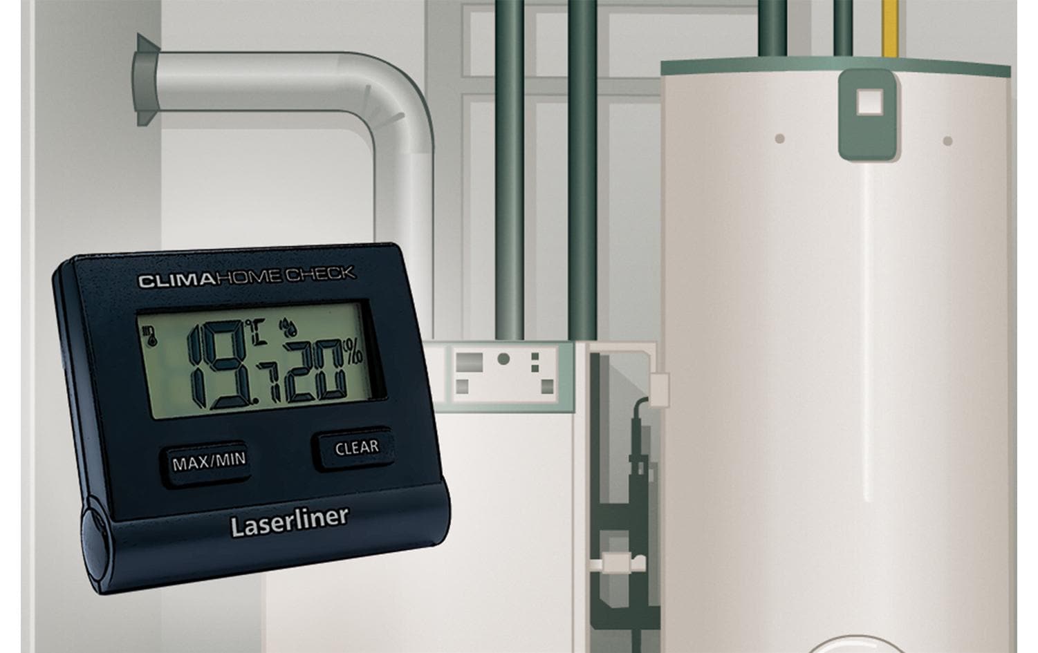 Laserliner ClimaHome-Check Thermo-Hygrometer (Handgerät) – −9,9–60 °C, 20–95 %, Innen