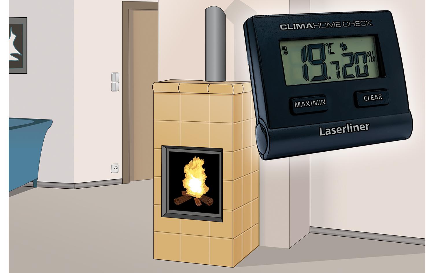 Laserliner ClimaHome-Check Thermo-Hygrometer (Handgerät) – −9,9–60 °C, 20–95 %, Innen
