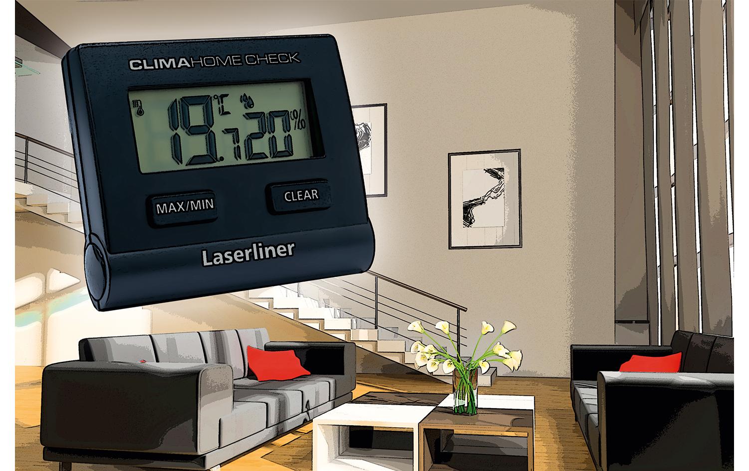 Laserliner ClimaHome-Check Thermo-Hygrometer (Handgerät) – −9,9–60 °C, 20–95 %, Innen
