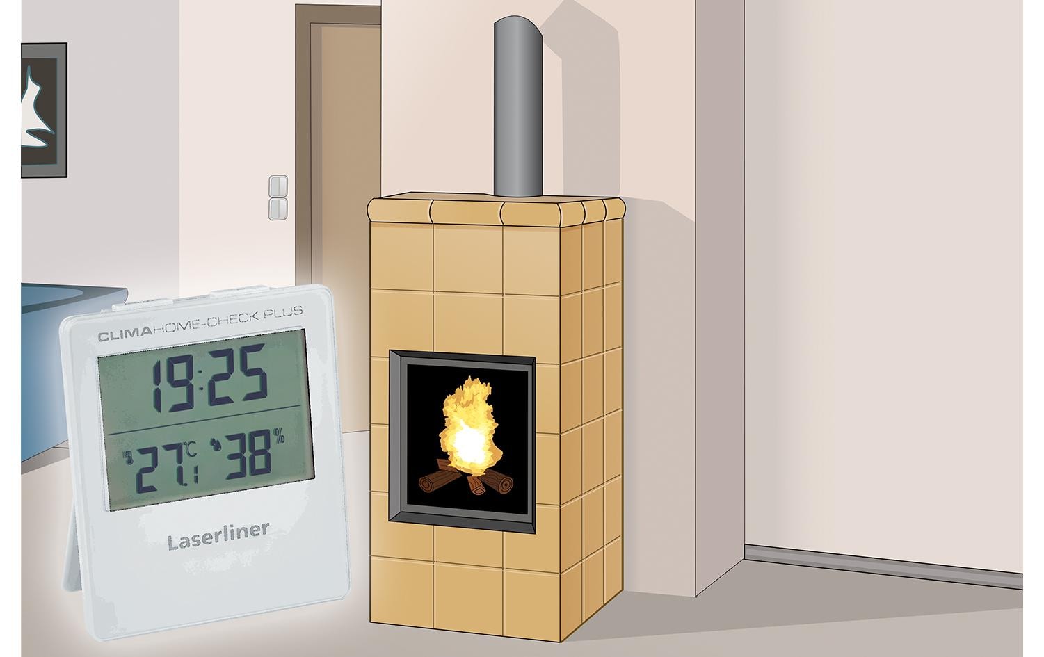 Laserliner Clima Home Check Plus Thermo-Hygrometer (Handgerät) – −9,9–50 °C, 20–80 %, Innen