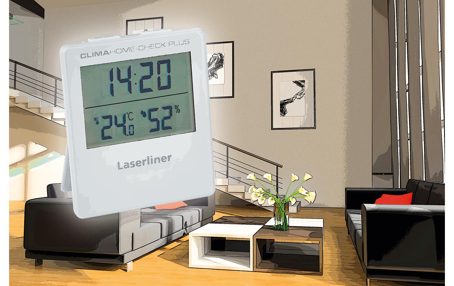 Laserliner Clima Home Check Plus Thermo-Hygrometer (Handgerät) – −9,9–50 °C, 20–80 %, Innen