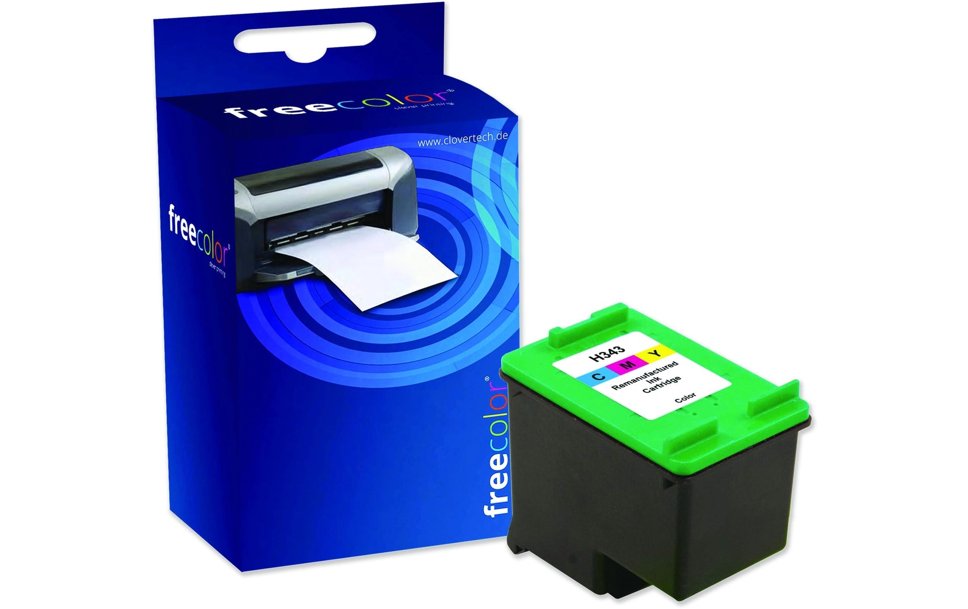 Freecolor 343 Dreifarbig Tintenpatrone (Kompatibel) – 505 Seiten – für HP PhotoSmart, DeskJet, OfficeJet …