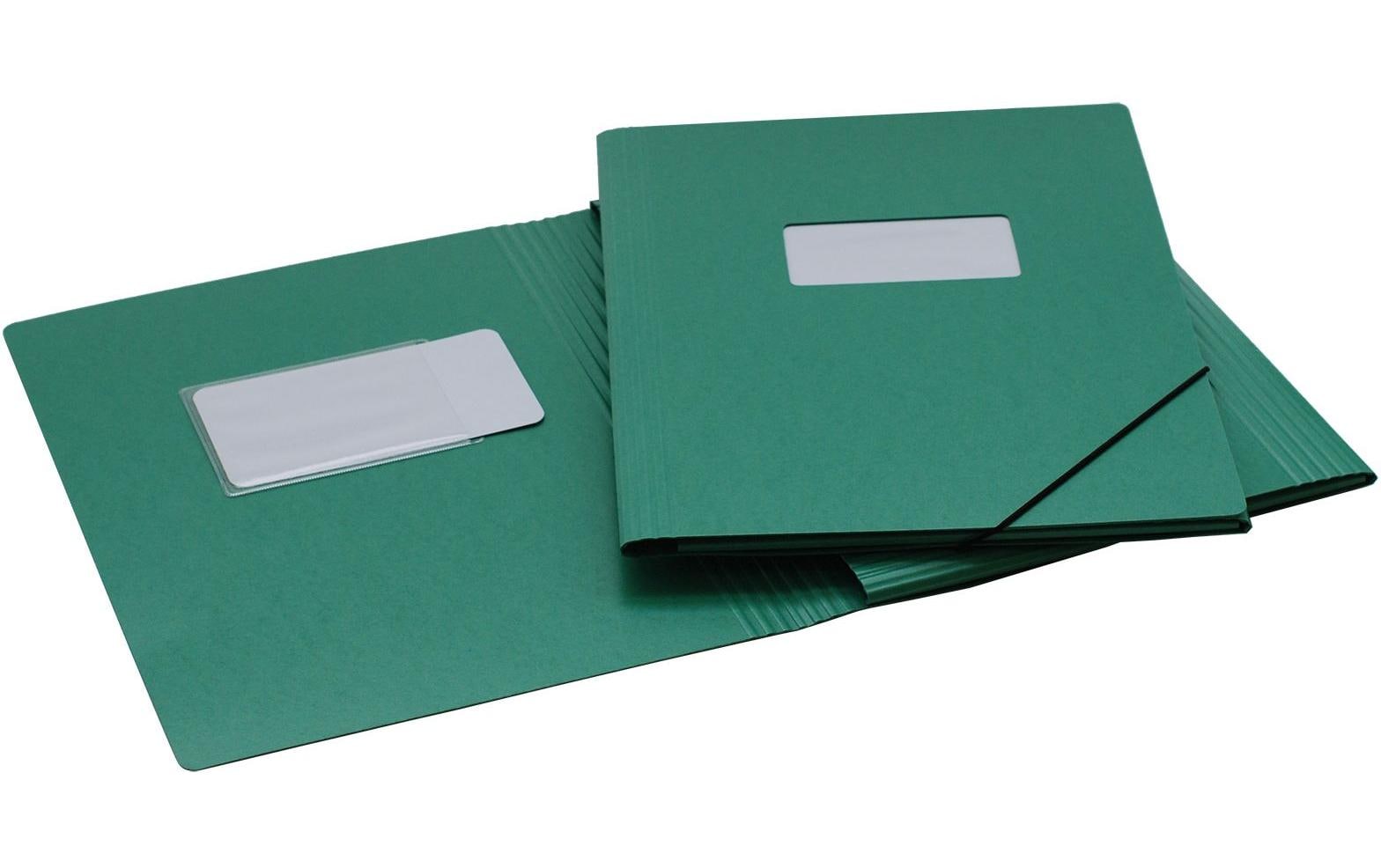 EROLA Sammelmappe, für A4, Karton, grün, mit Gummizug
